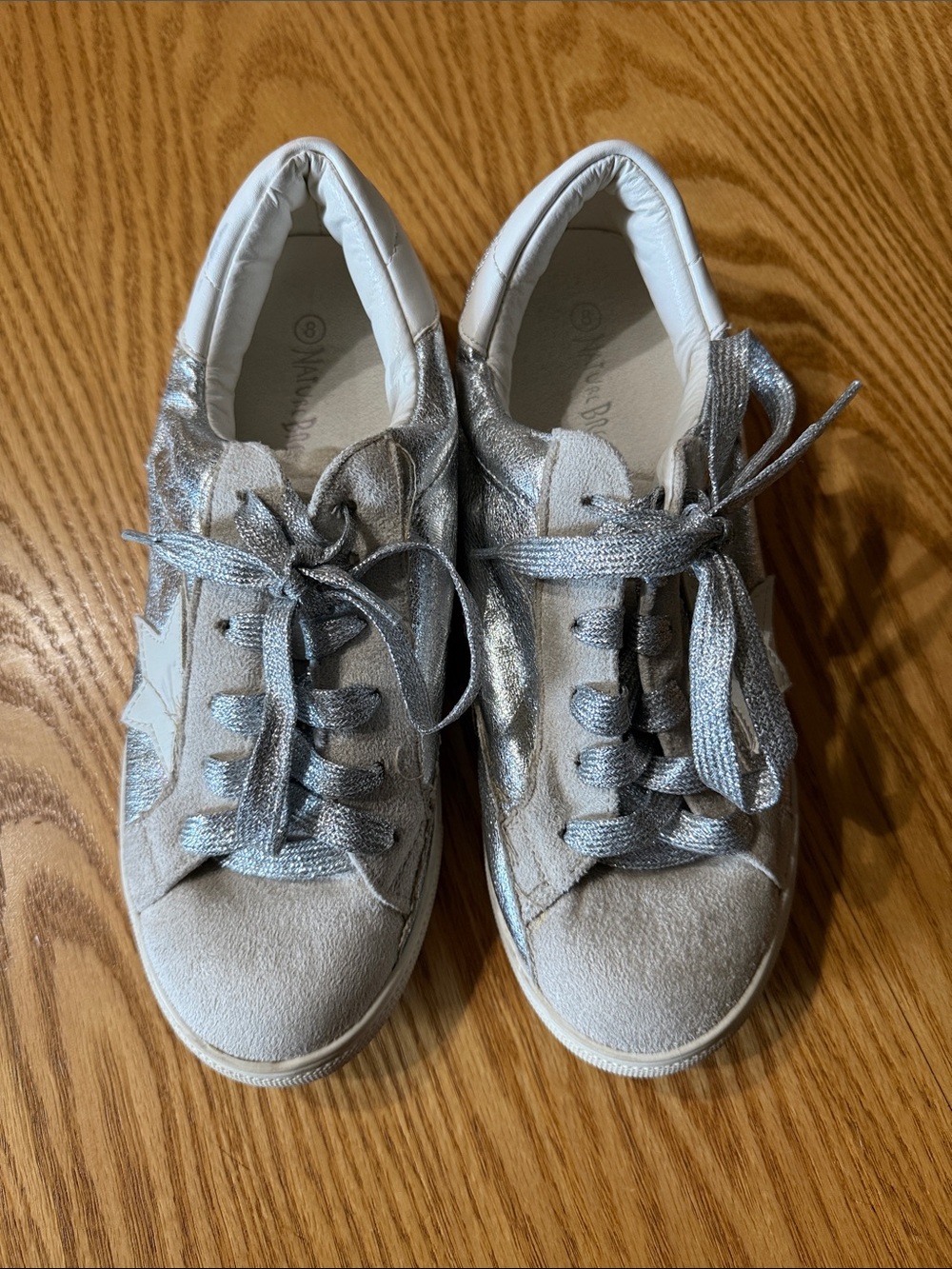 Nature Breeze Women's Silver Suede Lace-Up Sneakers